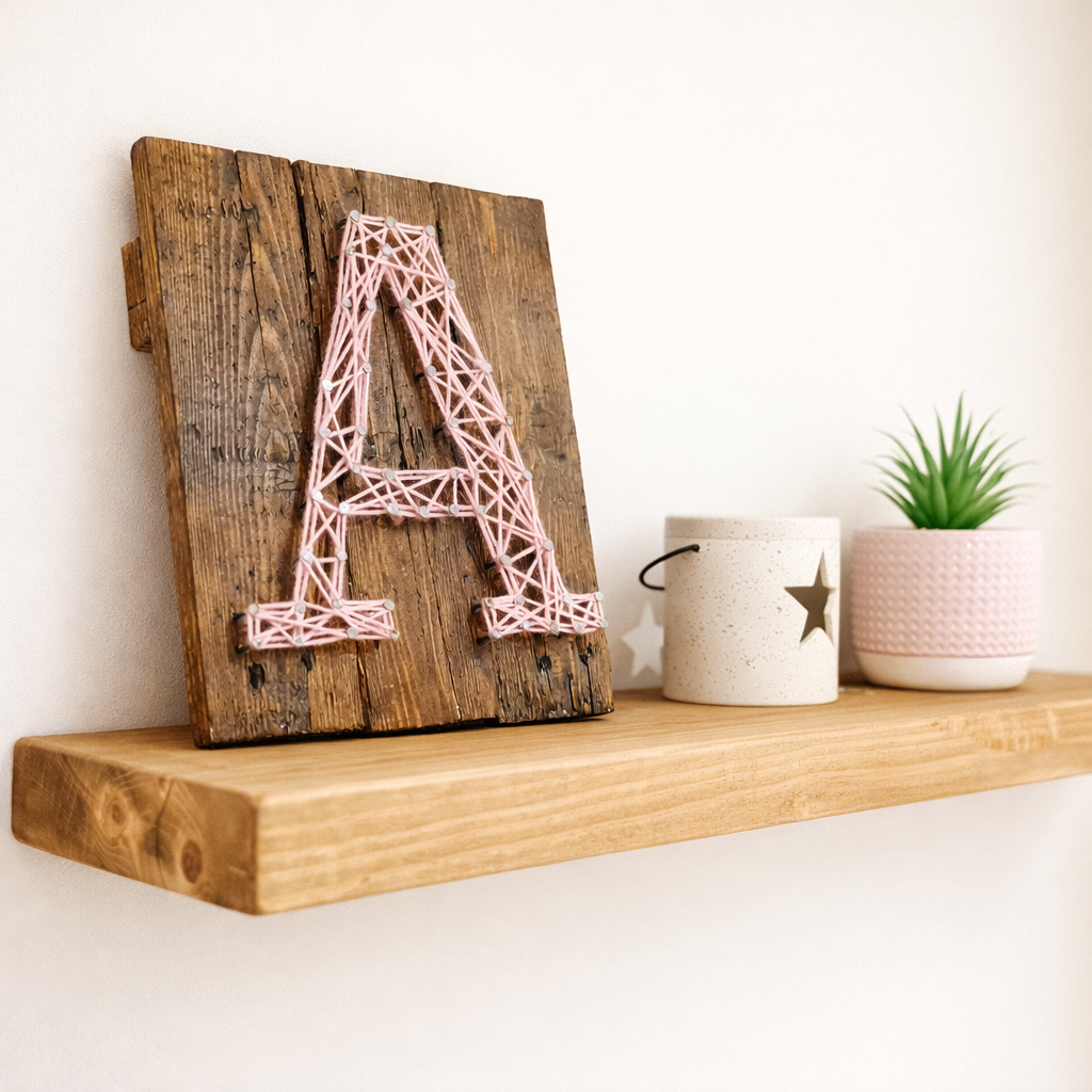 Rustic floating shelf by jayjacksonfurniture mounted on a wall, showcasing natural wood grain and sturdy design for home storage.